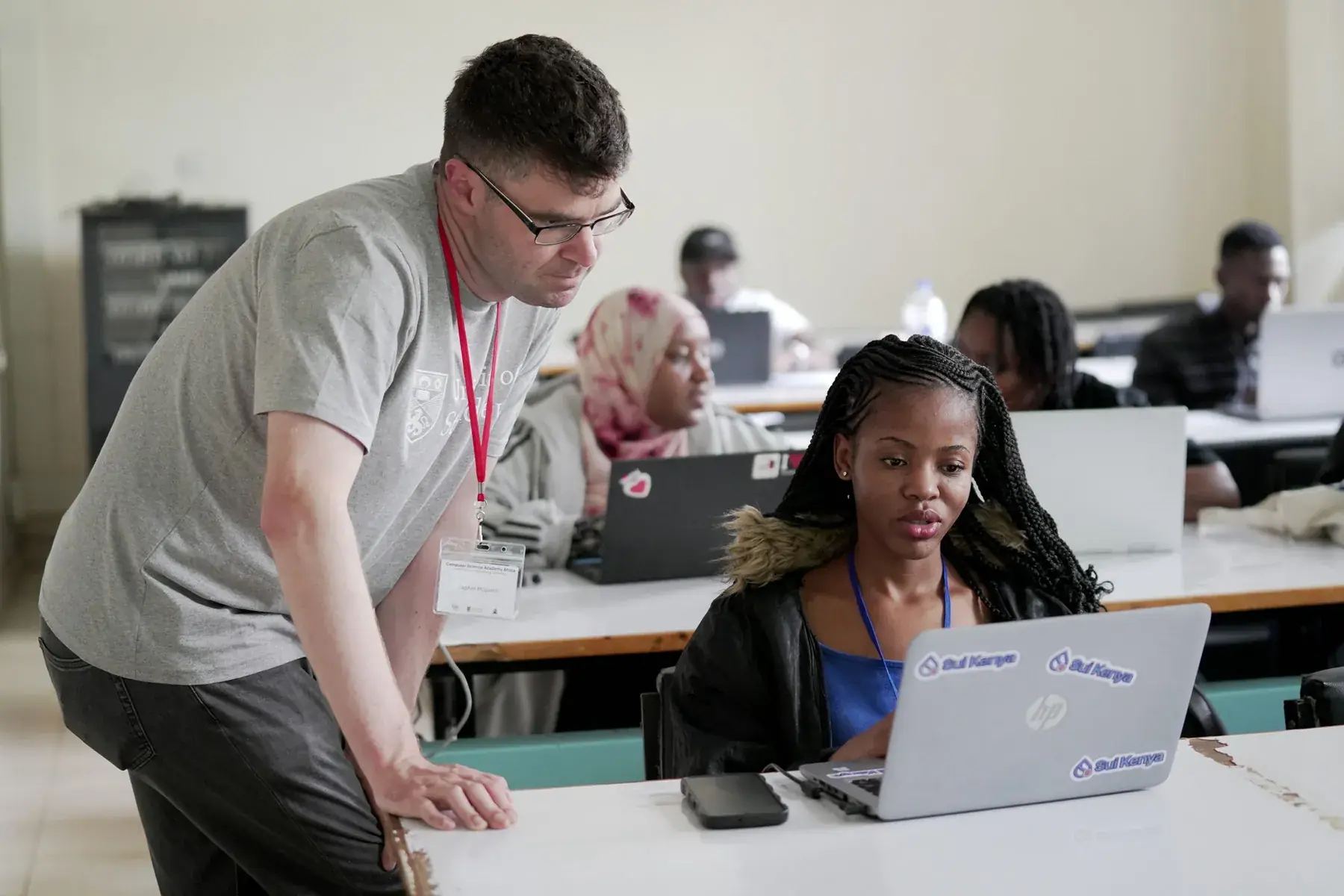 A hands-on coding session at a CSA Africa workshop